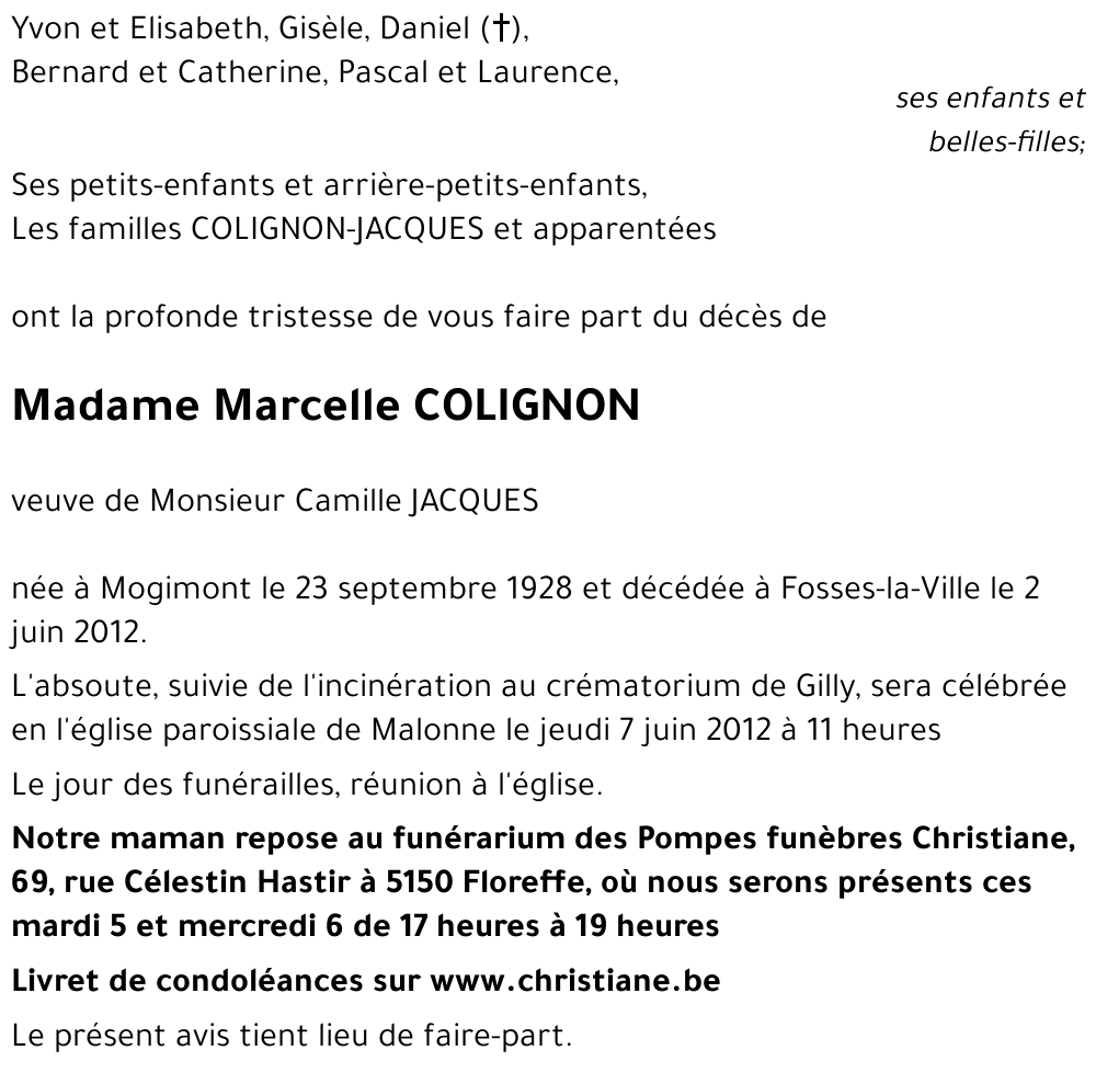 Marcelle COLIGNON