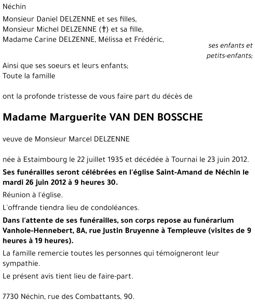 Marguerite VAN DEN BOSSCHE