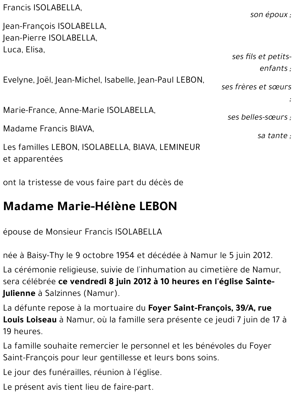 Marie-Hélène LEBON