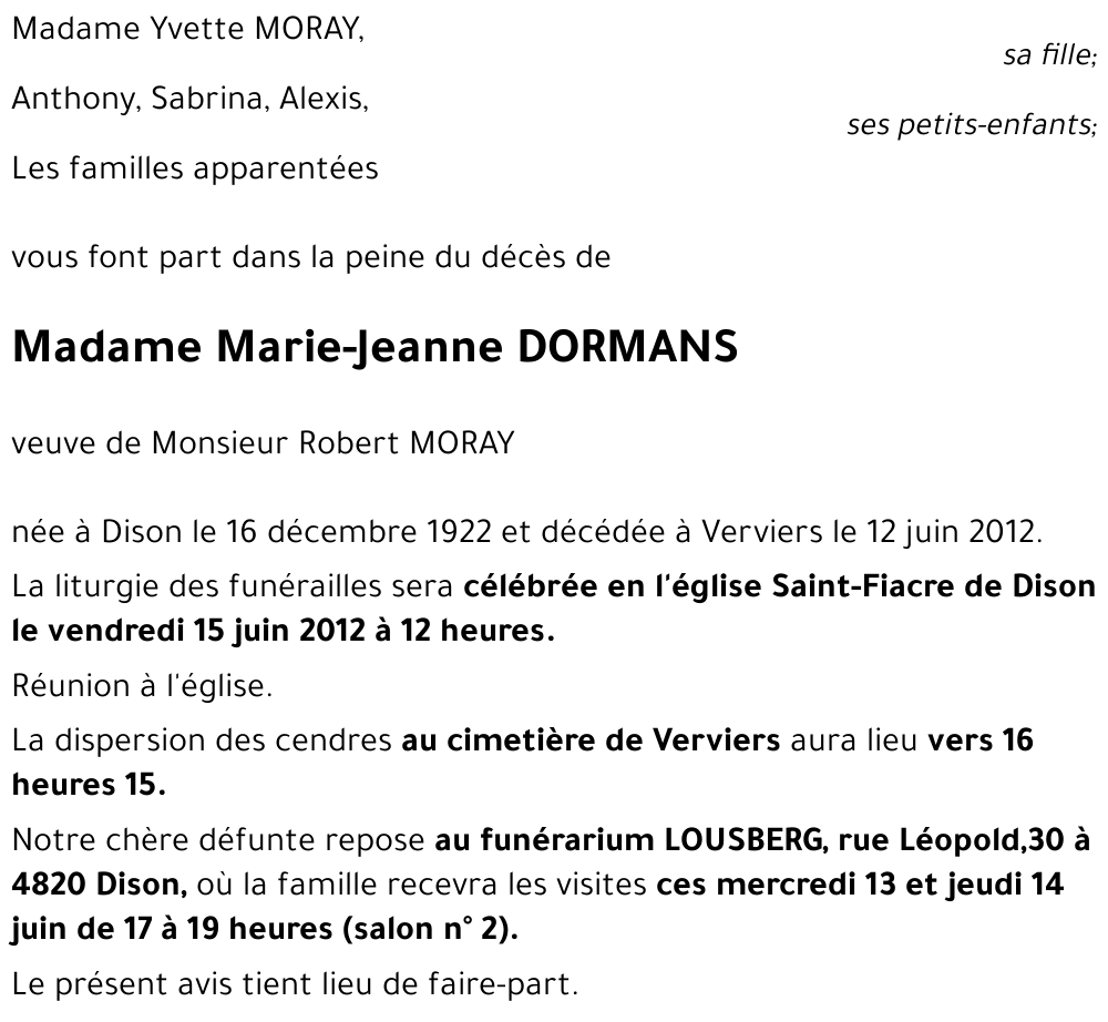 Marie-Jeanne DORMANS