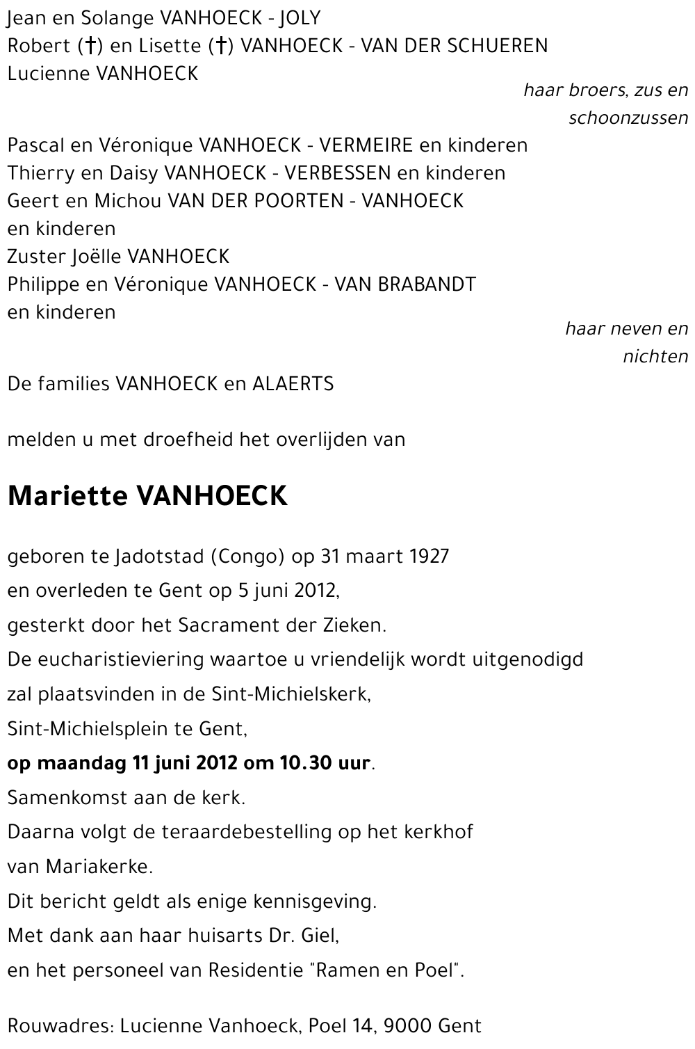 Mariette VANHOECK