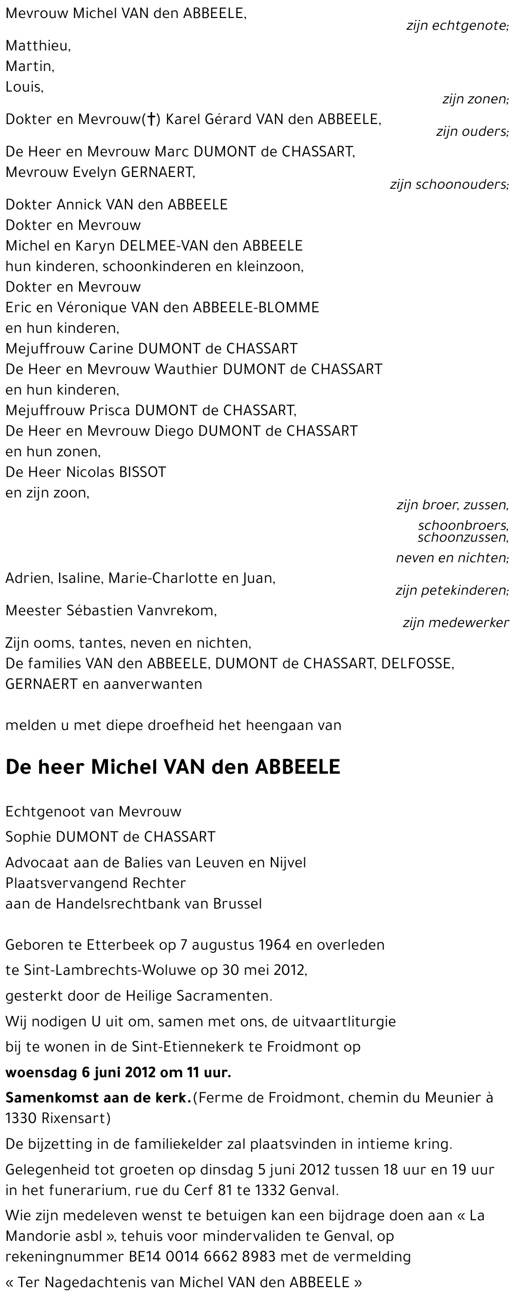 Michel VAN den ABBEELE