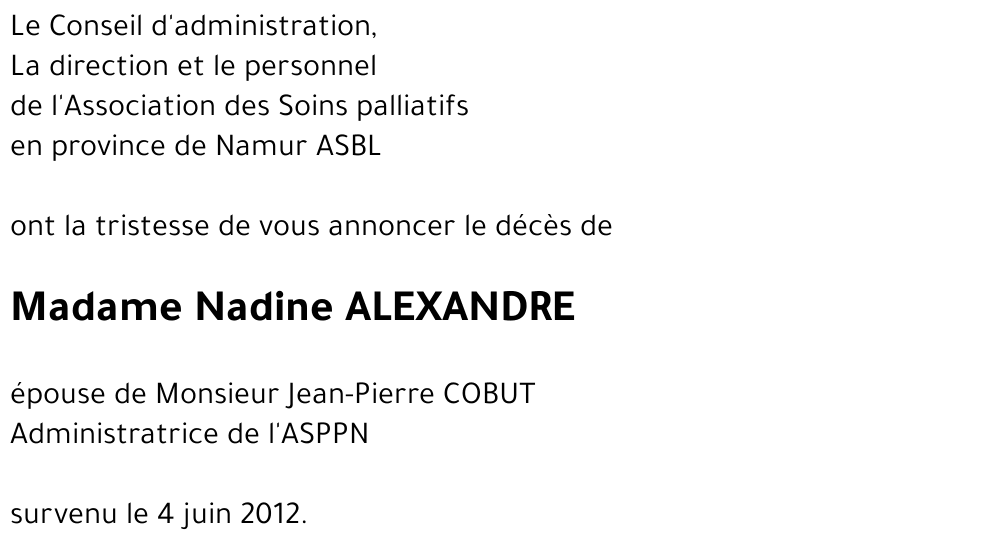 Nadine ALEXANDRE