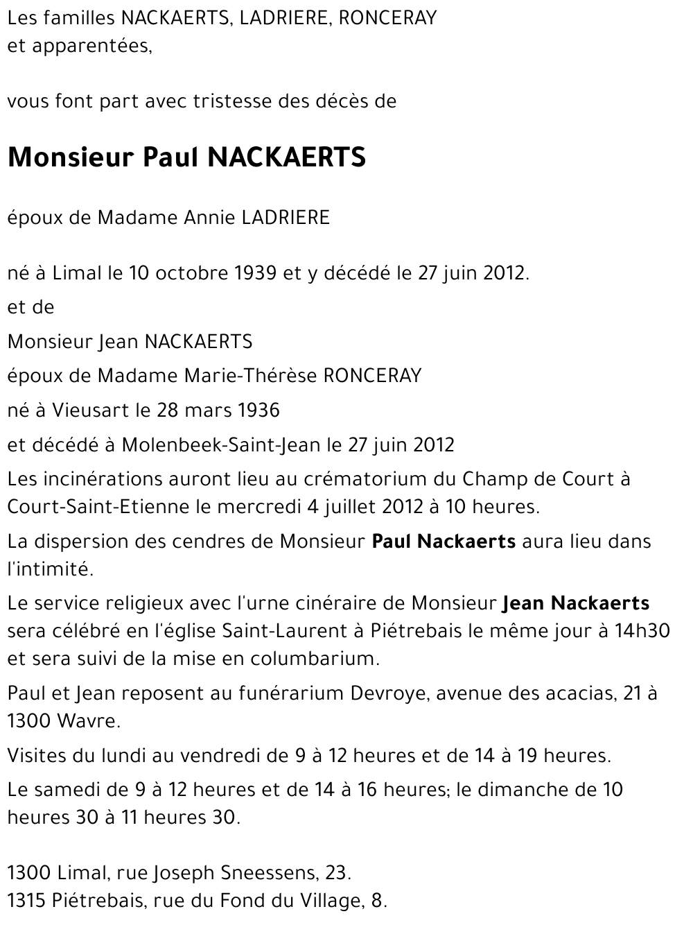 Paul NACKAERTS