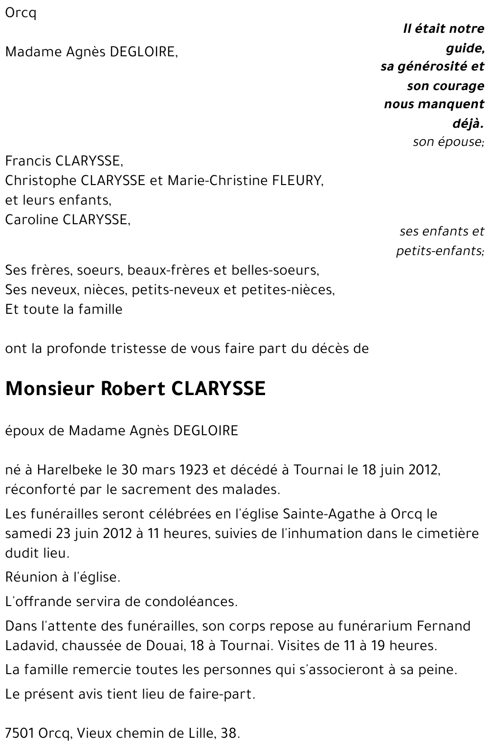 Robert CLARYSSE