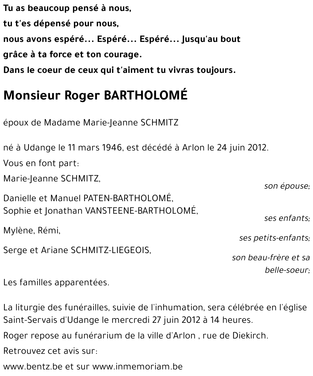 Roger BARTHOLOMÉ