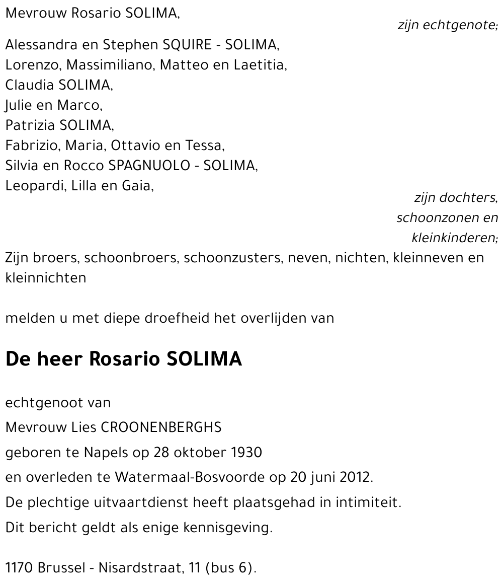 Rosario SOLIMA