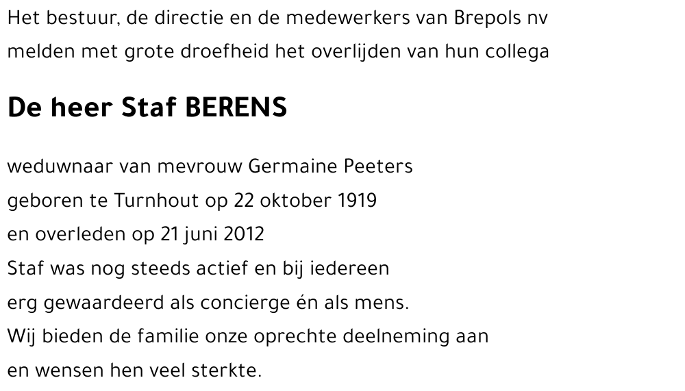 Staf BERENS