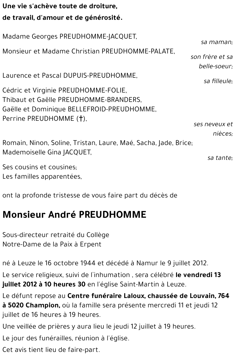 André PREUDHOMME