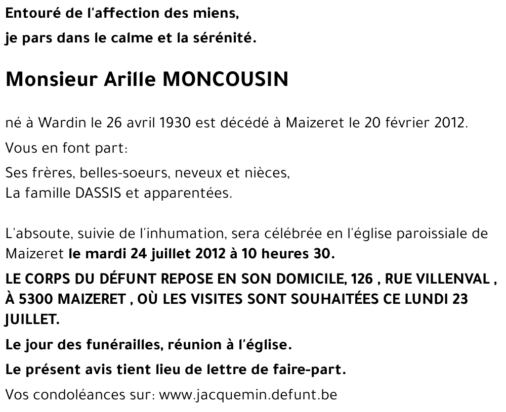 Arille MONCOUSIN