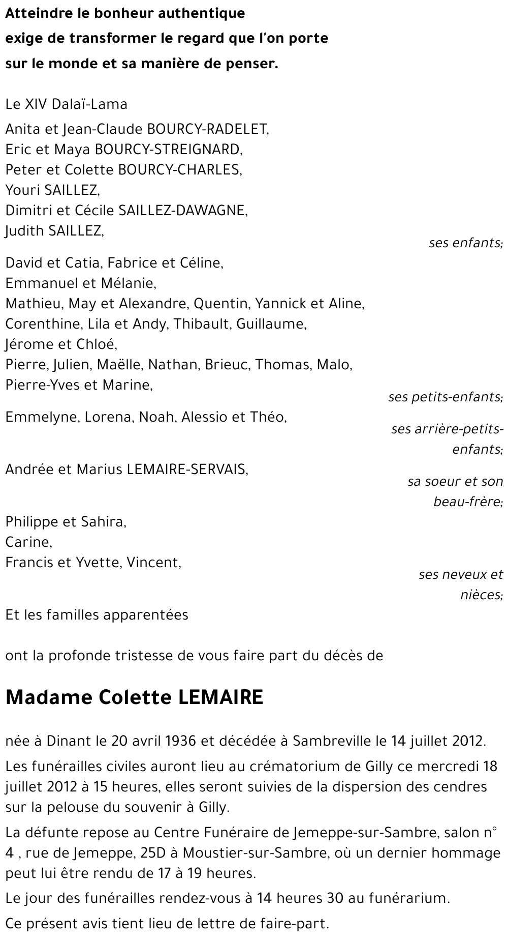Colette LEMAIRE