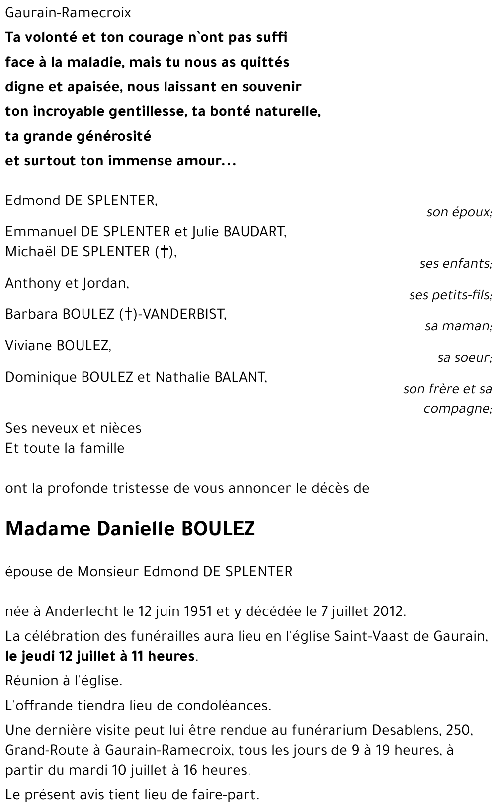 Danielle BOULEZ