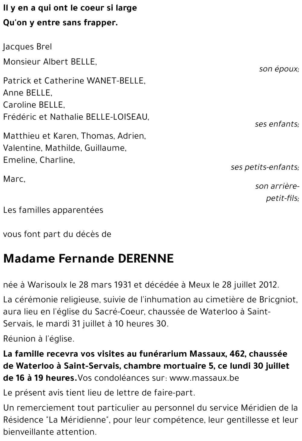 Fernande DERENNE