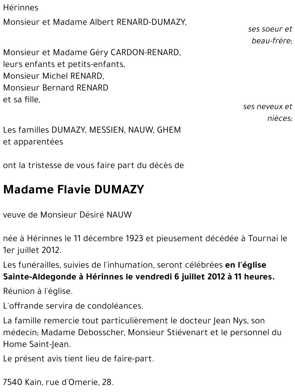 Flavie DUMAZY