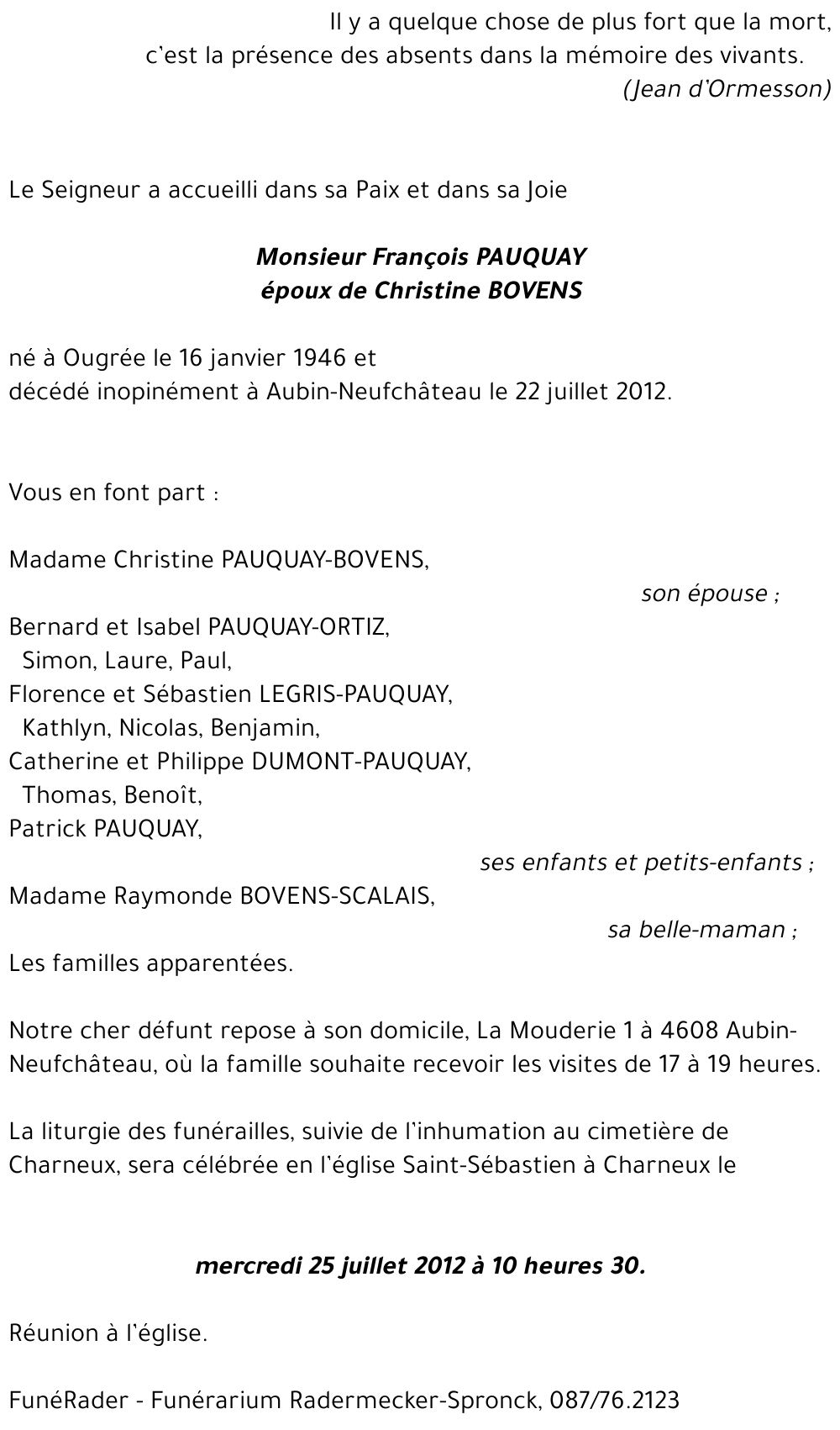 François PAUQUAY