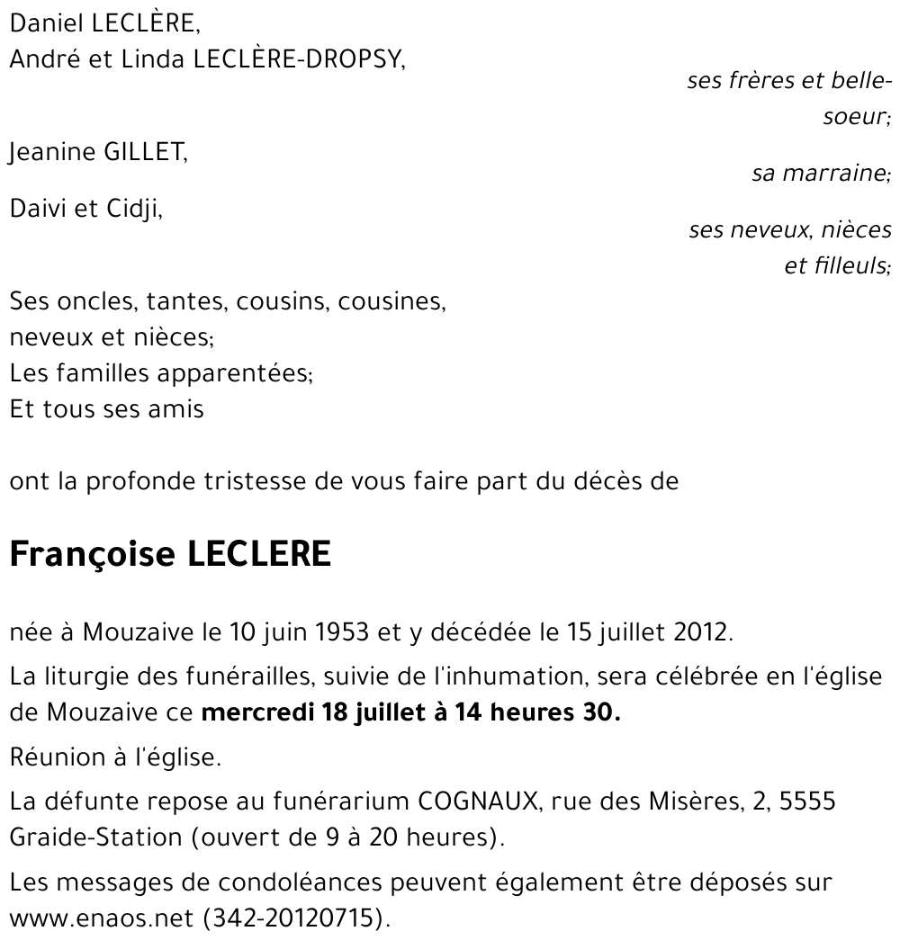 Françoise LECLERE