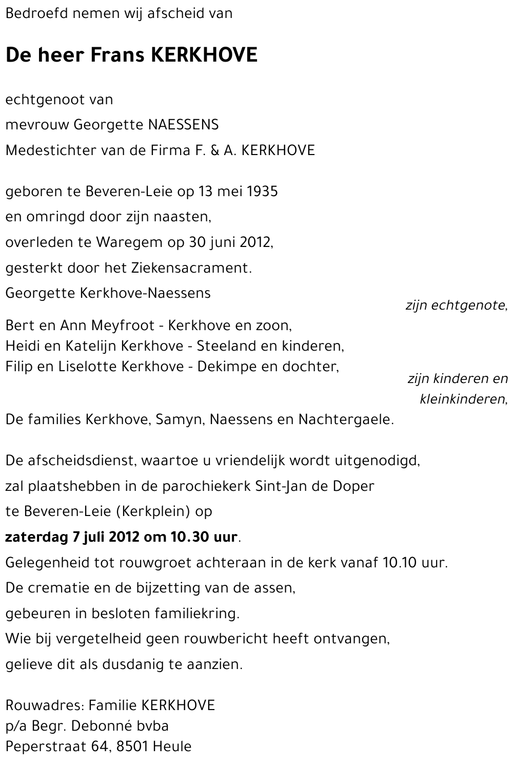 Frans KERKHOVE