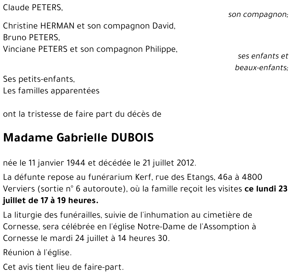 Gabrielle DUBOIS