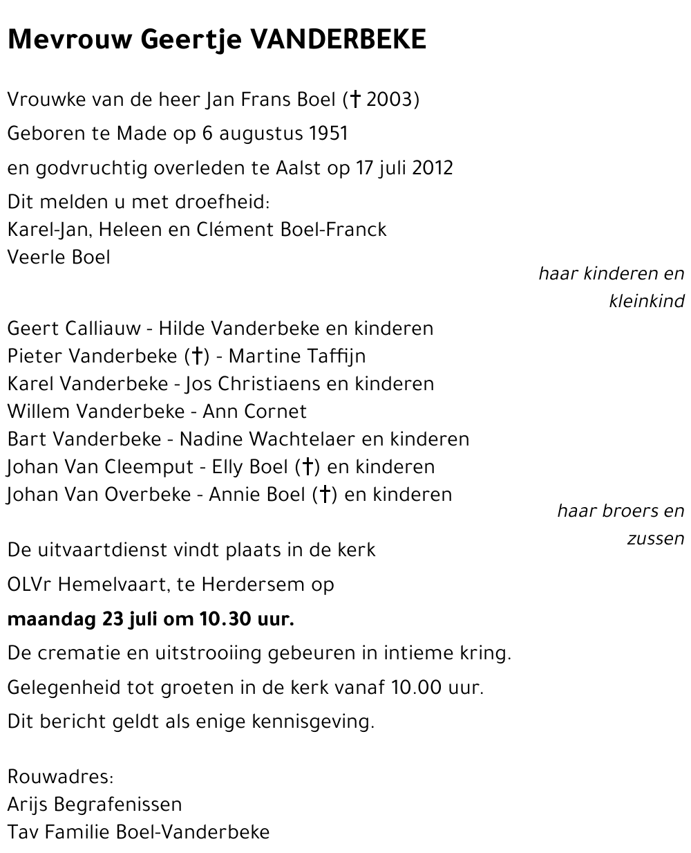 Geertje VANDERBEKE