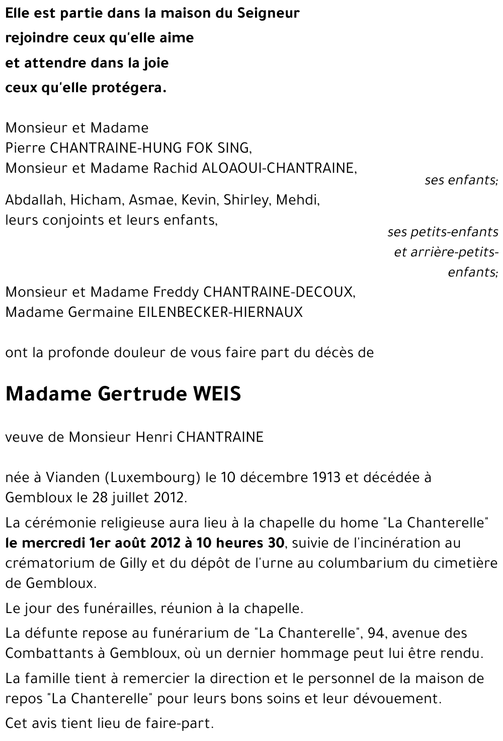 Gertrude WEIS