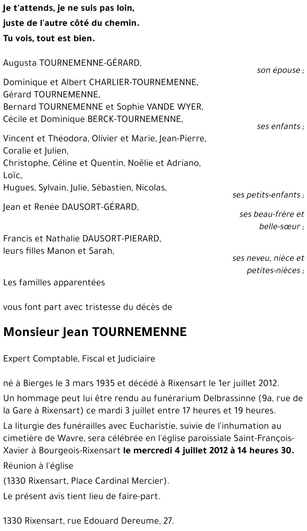 Jean TOURNEMENNE