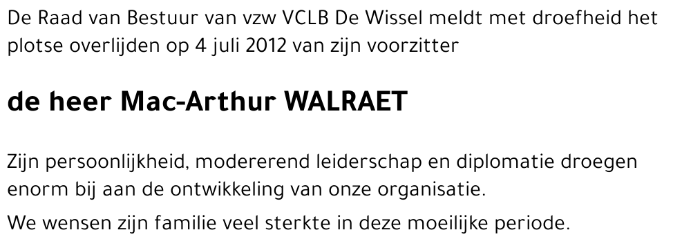 Mac-Arthur WALRAET