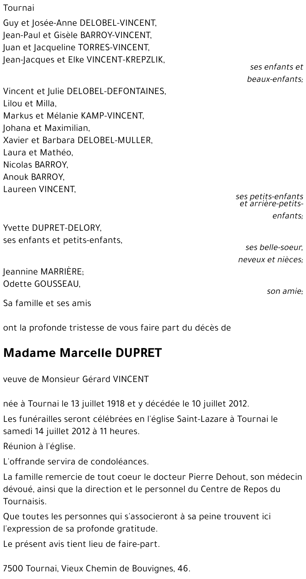 Marcelle DUPRET