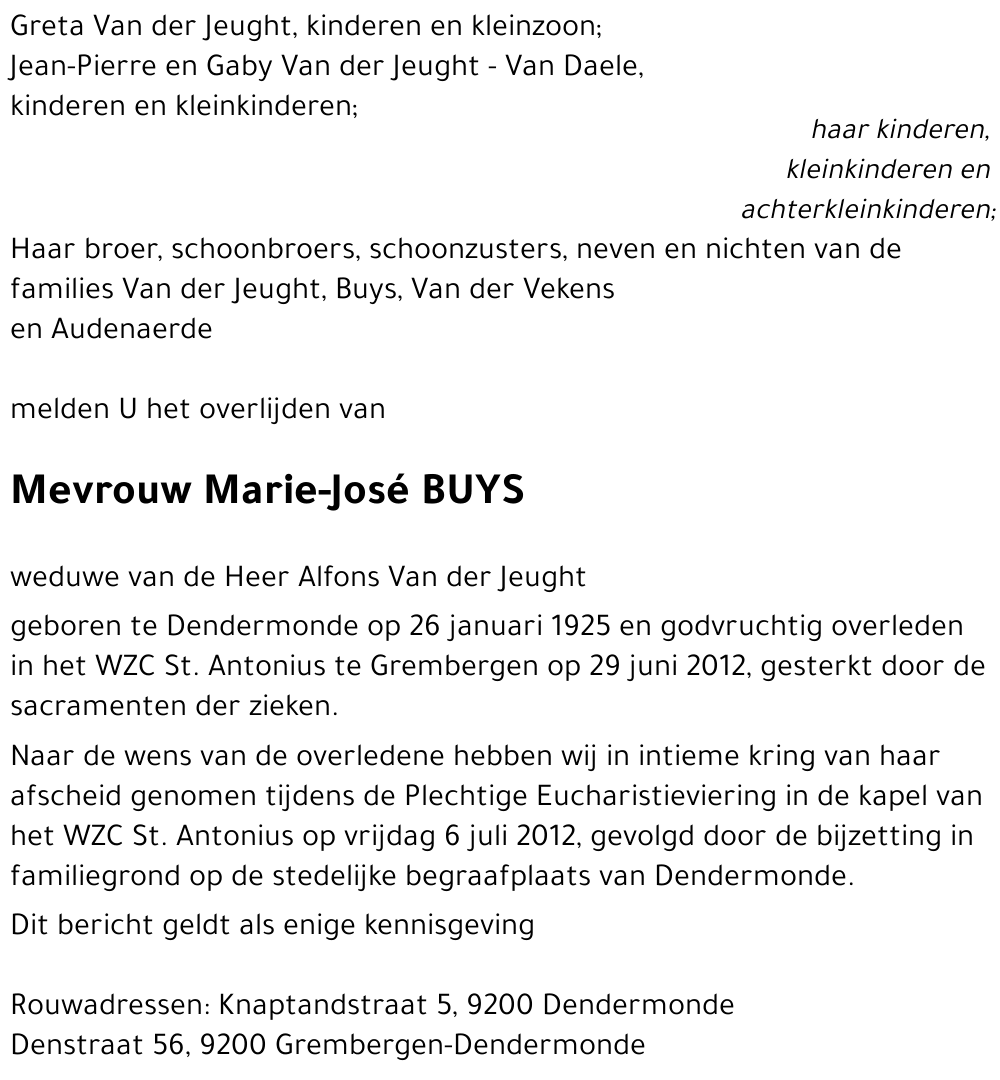 Marie-José BUYS
