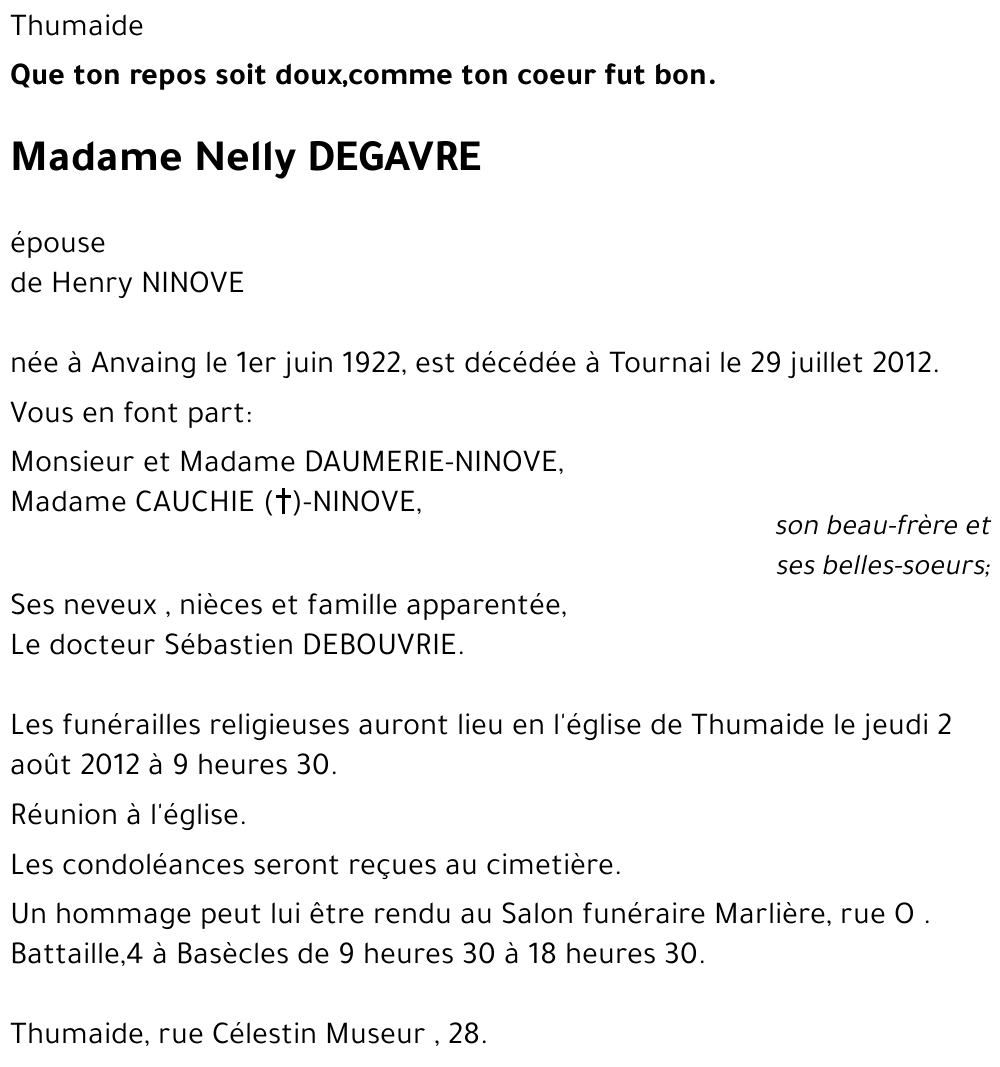 Nelly DEGAVRE