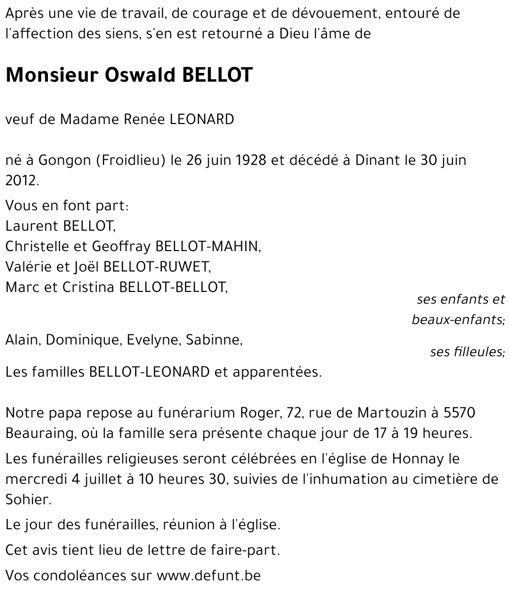 Oswald BELLOT