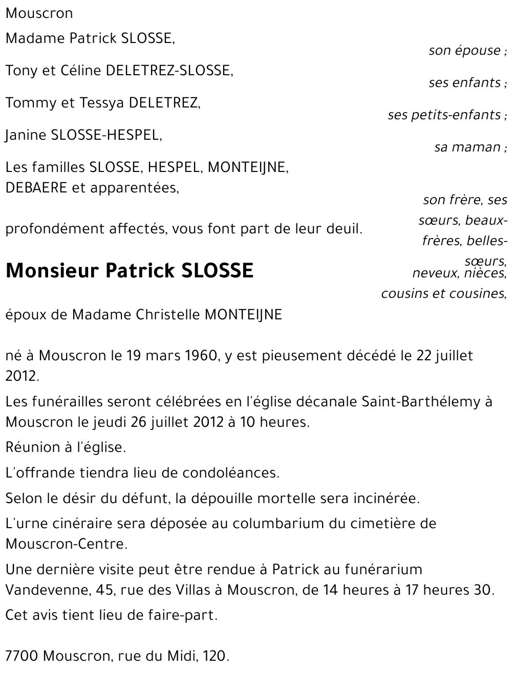 Patrick SLOSSE