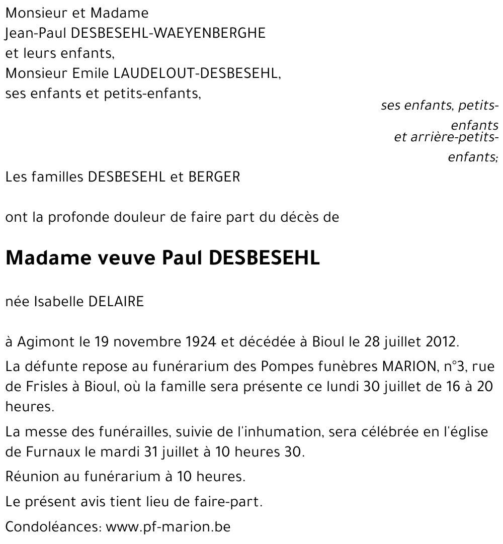 Paul DESBESEHL