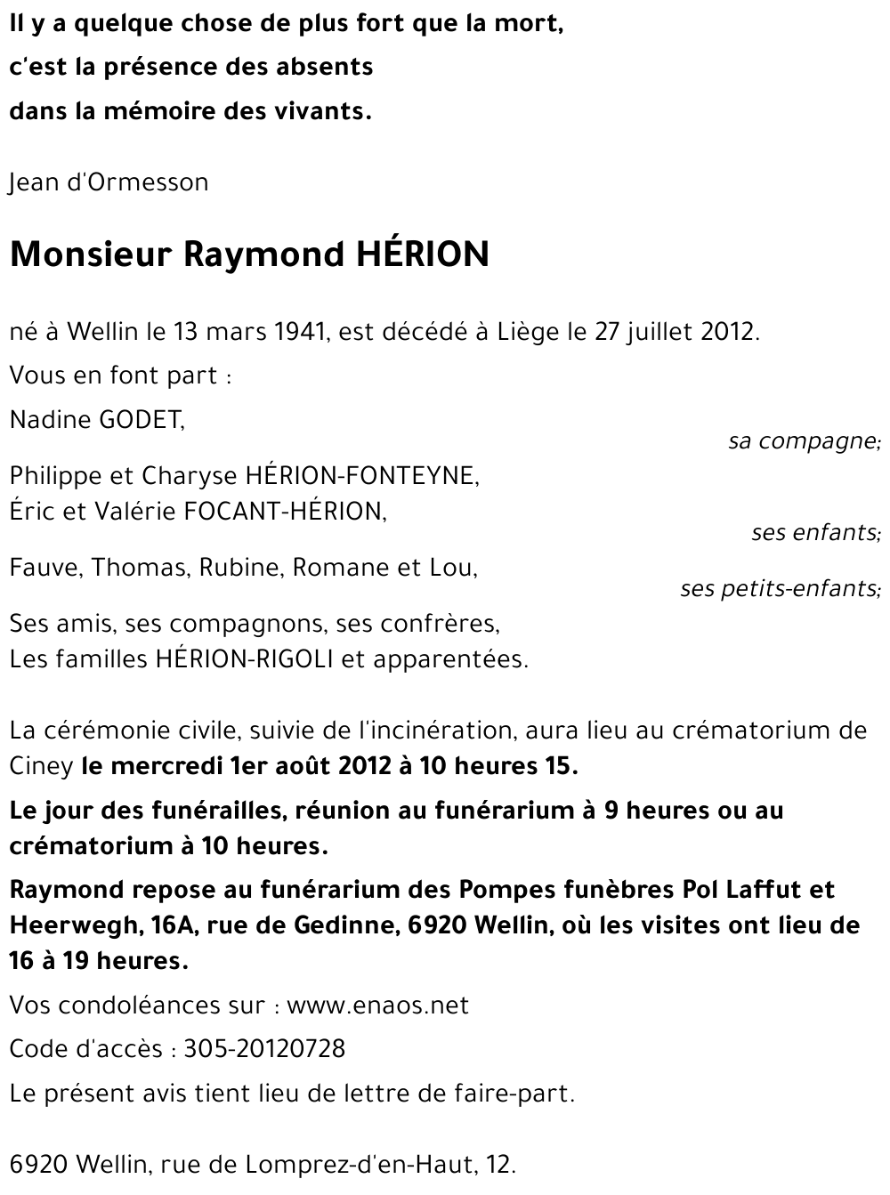 Raymond HÉRION