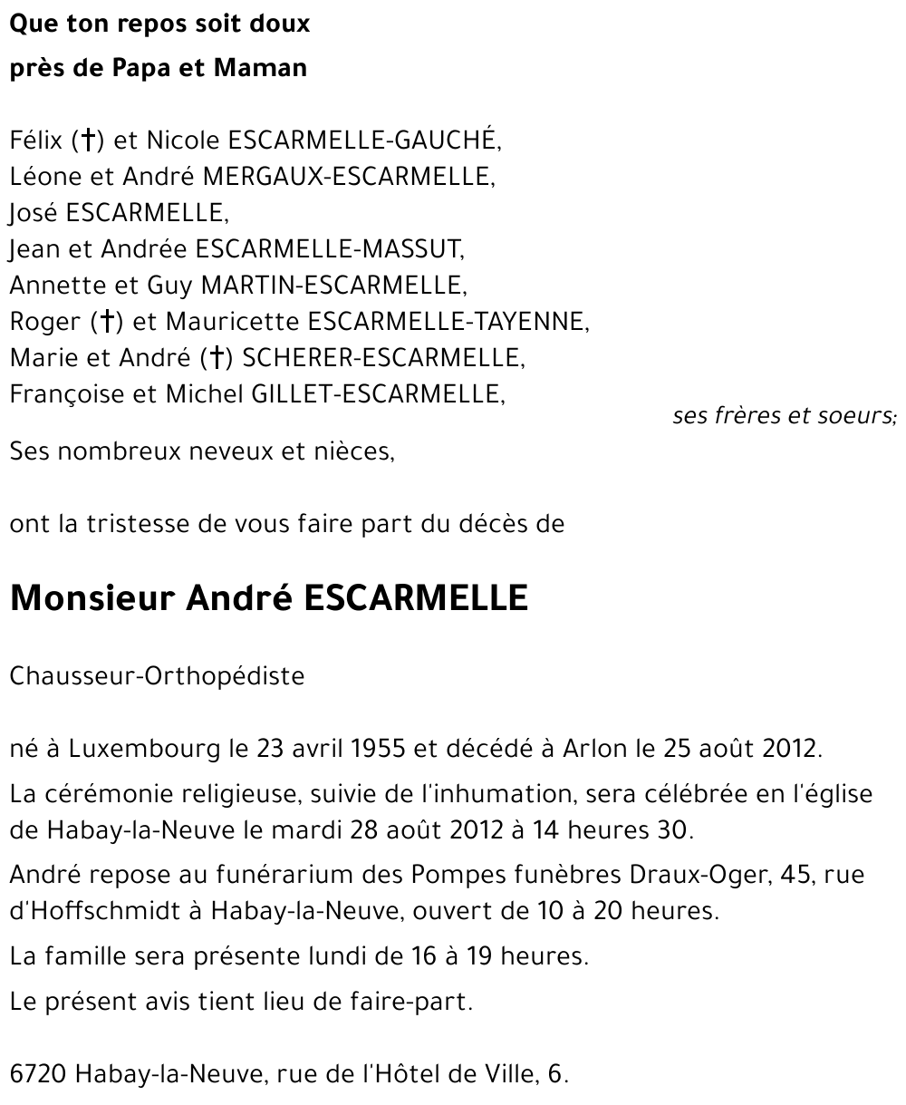 André ESCARMELLE