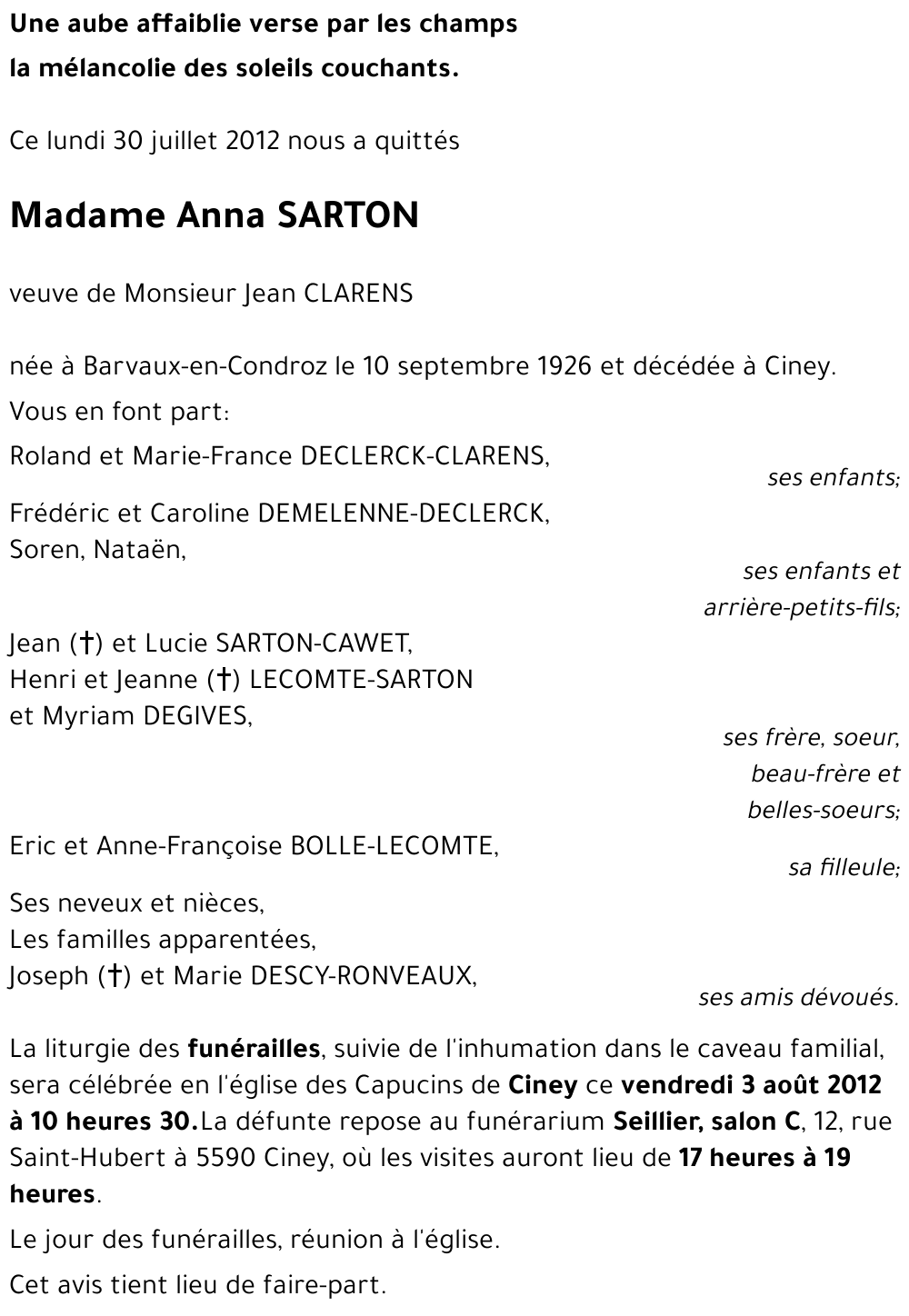 Anna SARTON