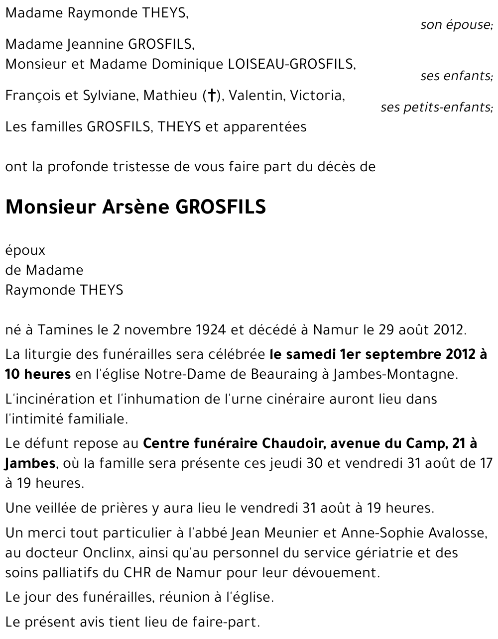 Arsène GROSFILS