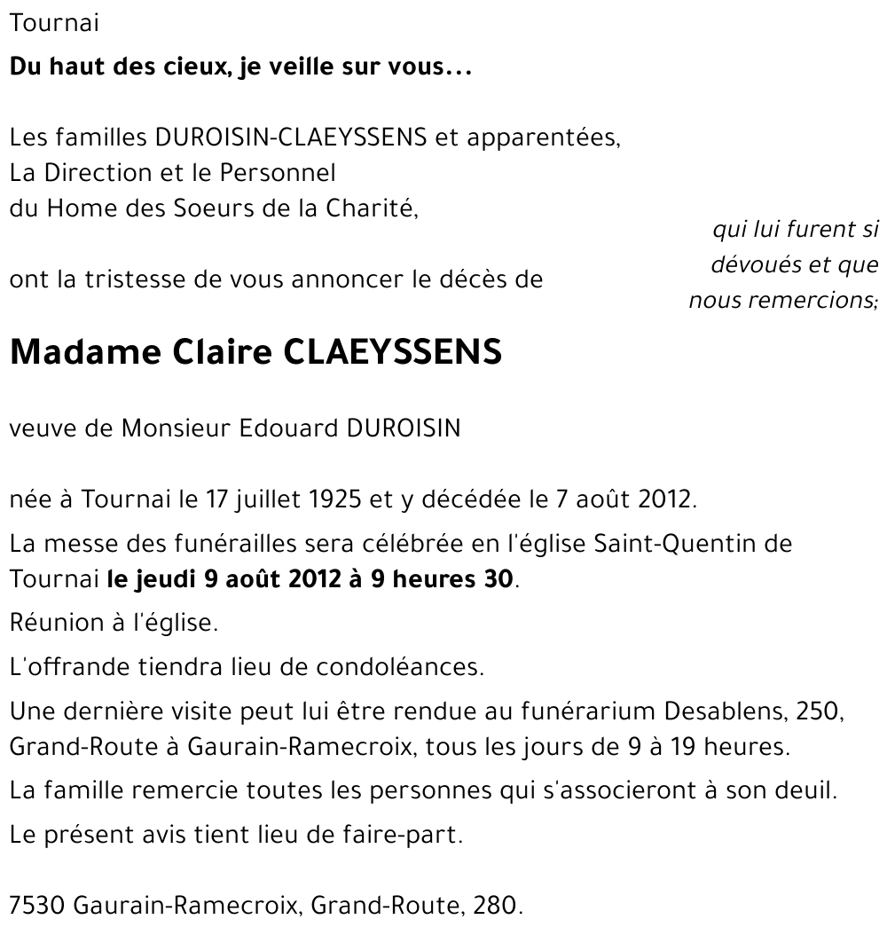 Claire CLAEYSSENS