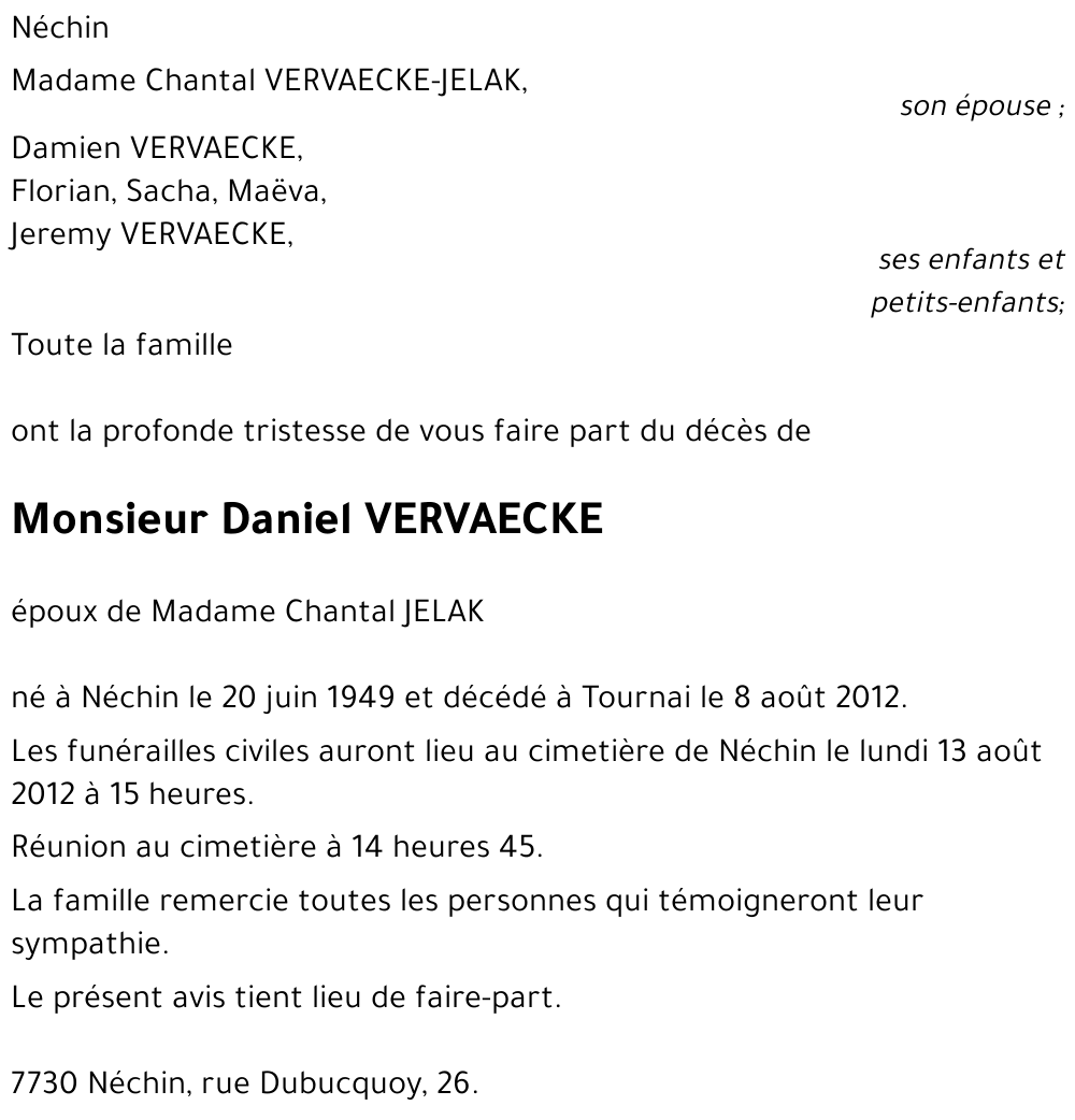 Daniel VERVAECKE