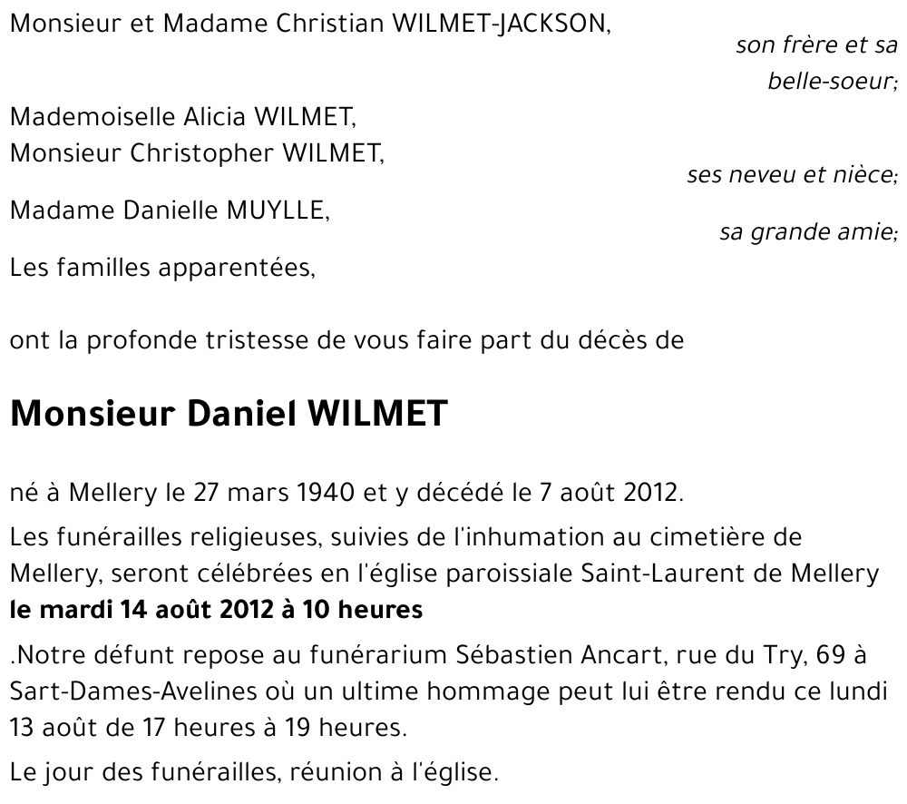 Daniel WILMET