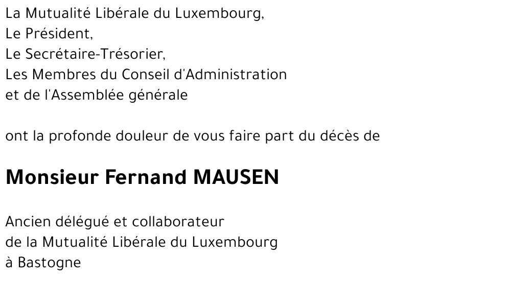 Fernand MAUSEN