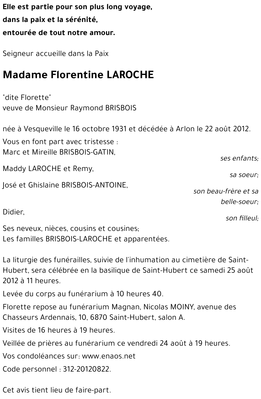 Florentine LAROCHE