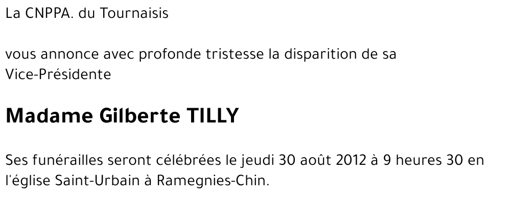 Gilberte TILLY