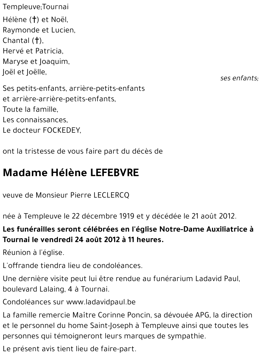 Hélène LEFEBVRE