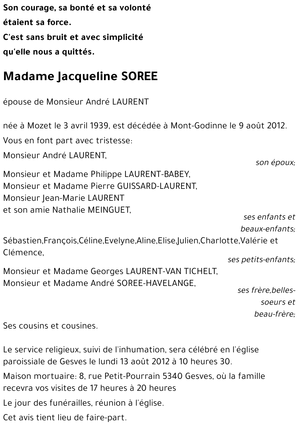 Jacqueline SOREE