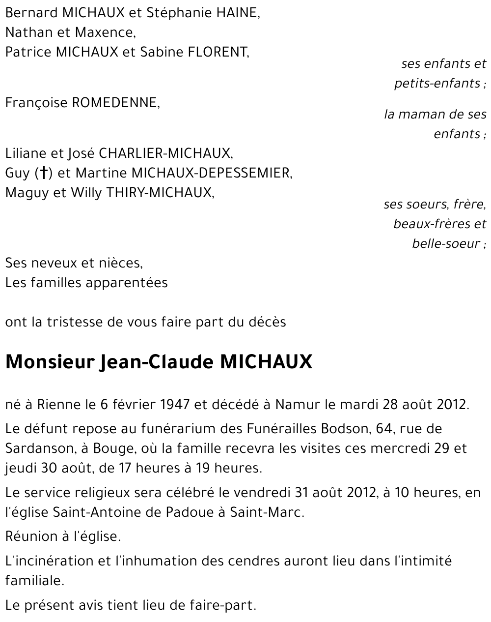 Jean-Claude MICHAUX