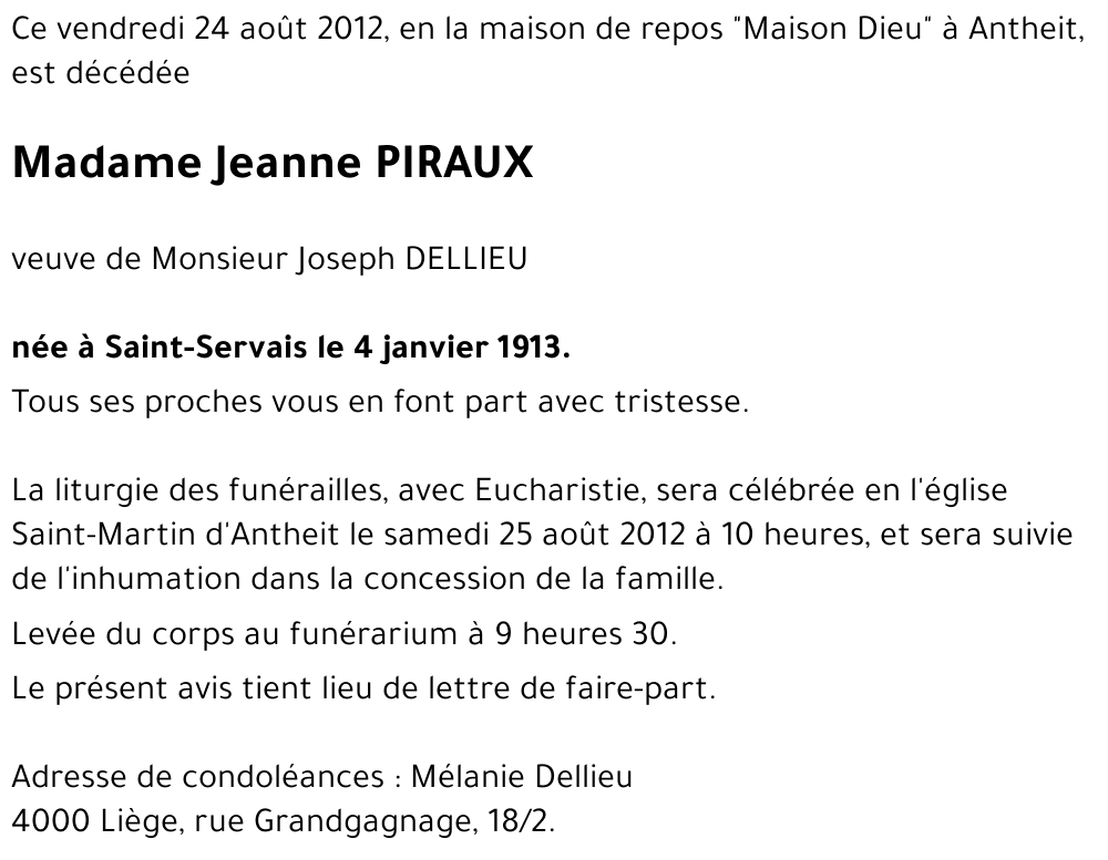 Jeanne PIRAUX
