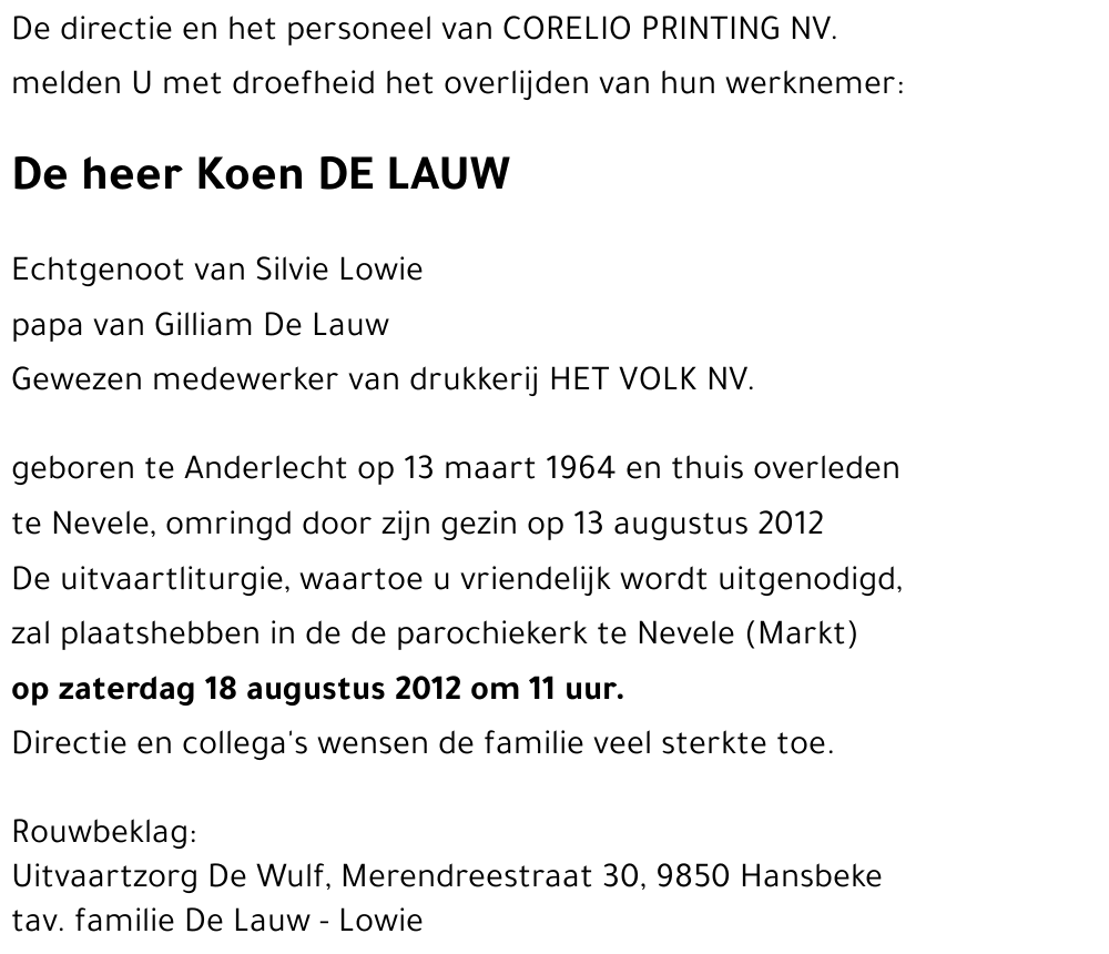 Koen DE LAUW