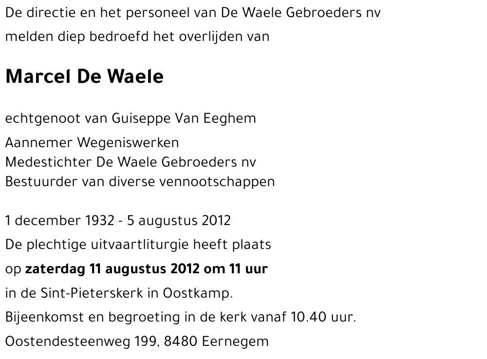 Marcel De Waele