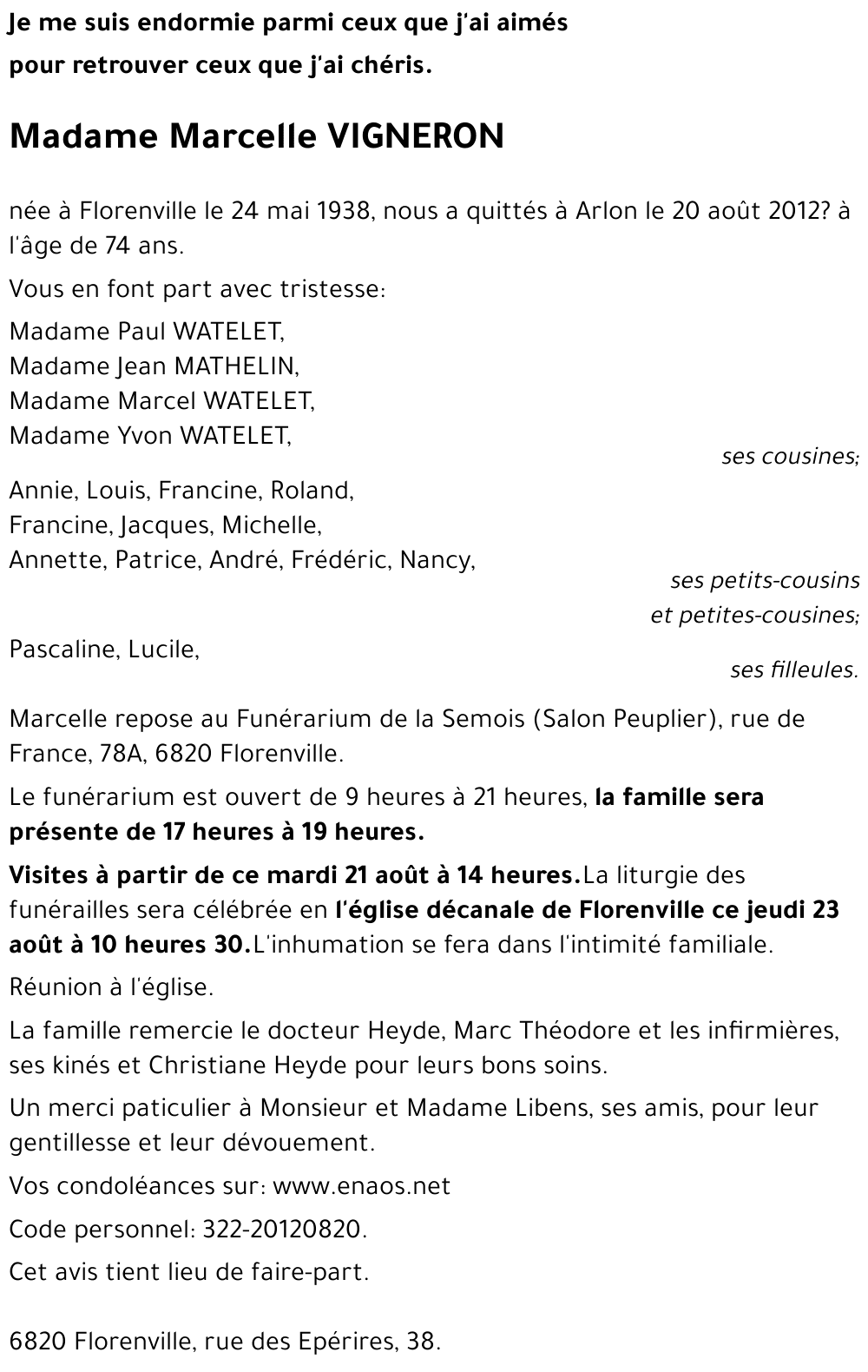 Marcelle VIGNERON