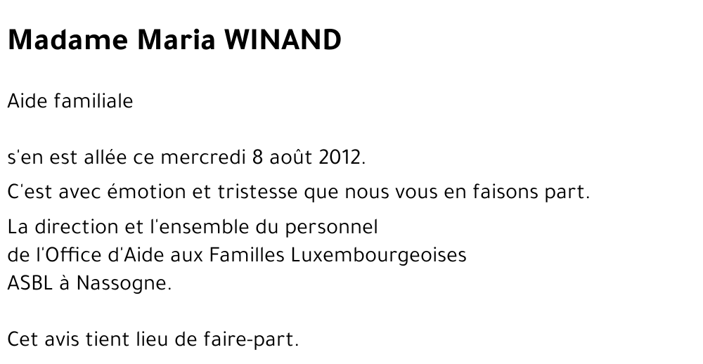Maria WINAND